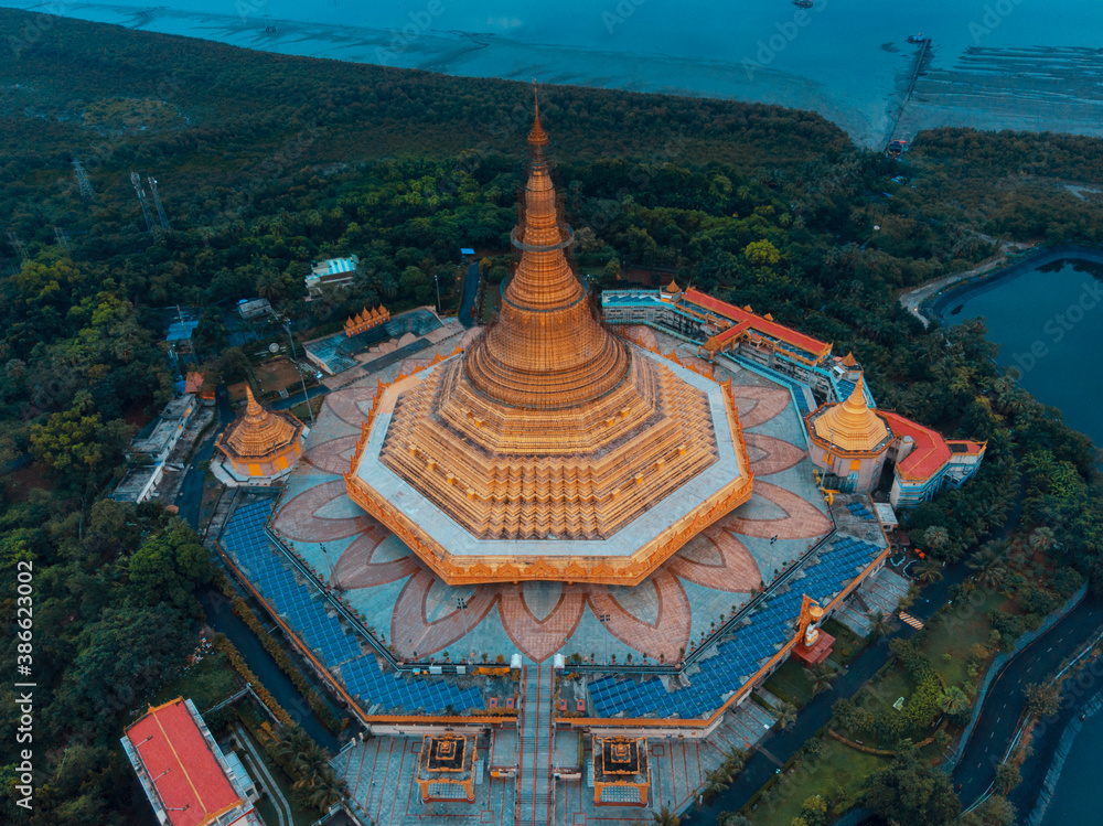 Wall mural the global vipassana pagoda is a meditation dome hall with a capacity to seat around 8,000 vipassana