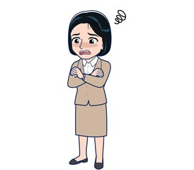 Bank clerk woman in a suit