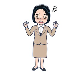 Bank clerk woman in a suit