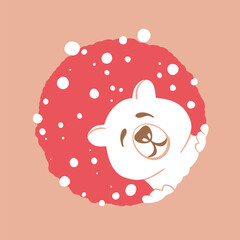 poster with polar bear ander the snow