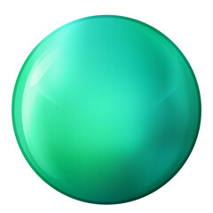 Glass neon green ball or precious pearl. Glossy realistic ball, 3D abstract vector illustration highlighted on a white background. Big metal bubble with shadow.