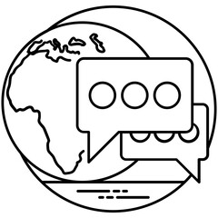 
A globe connected a network of profiles iconizing concept for global connections 
