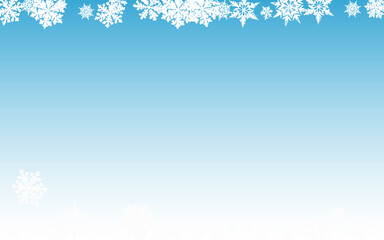 Fototapeta na wymiar Gray Snowfall Panoramic Vector Blue Background. 