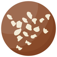 
Truffle of chocolate filled with coconut spreading
