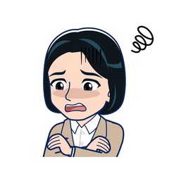 Bank clerk woman in a suit