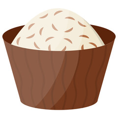 
Truffle of chocolate filled with coconut spreading
