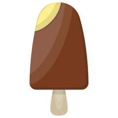 
Most famous magnum chocolate icon is denoted by showing brown and white ice cream on choco sticks 
