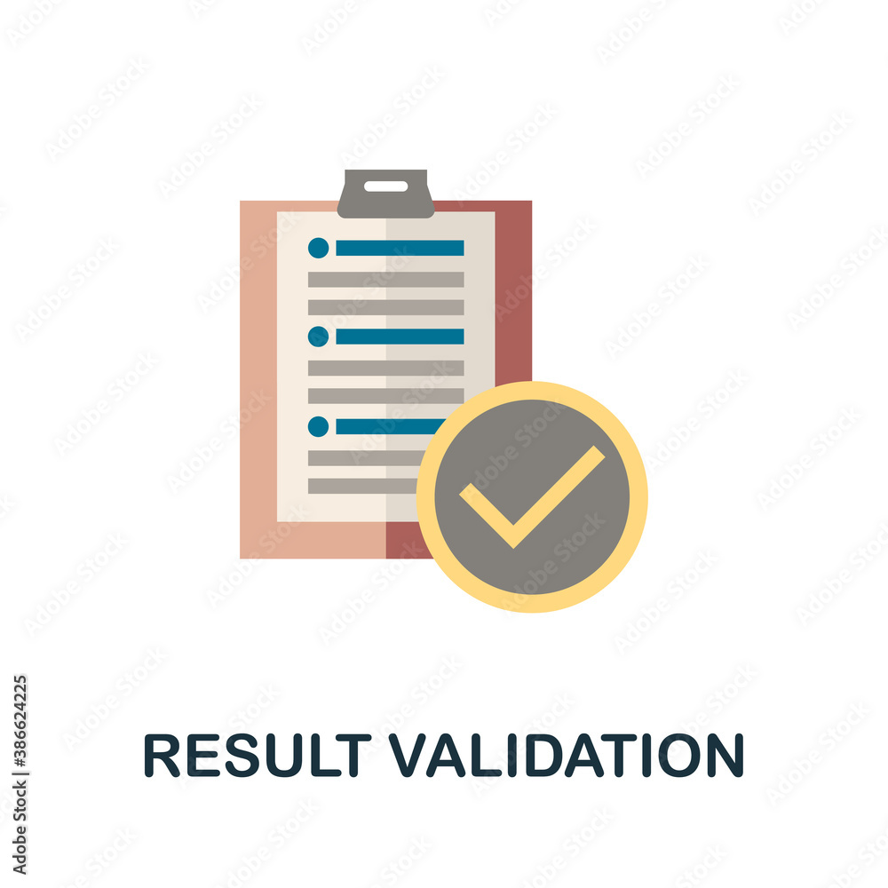 Poster result validation icon. simple element from business growth collection. creative result validation i