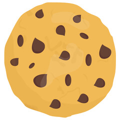 
Delicious cookie with chocolate chip topping 
