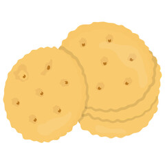 
A simple flat icon design of a Peanut butter cookie
