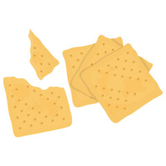 
Crispy and crunchy flat milk flavoured biscuit, wafers biscuit flat icon 

