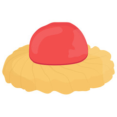 
Rounded shape brown sugar cookie flat icon image 
