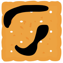 
Two crispy biscuit sandwich with chocolate cream inside, this is chocolate biscuits icon 
