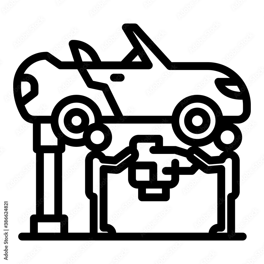 Poster auto mechanic icon. outline auto mechanic vector icon for web design isolated on white background