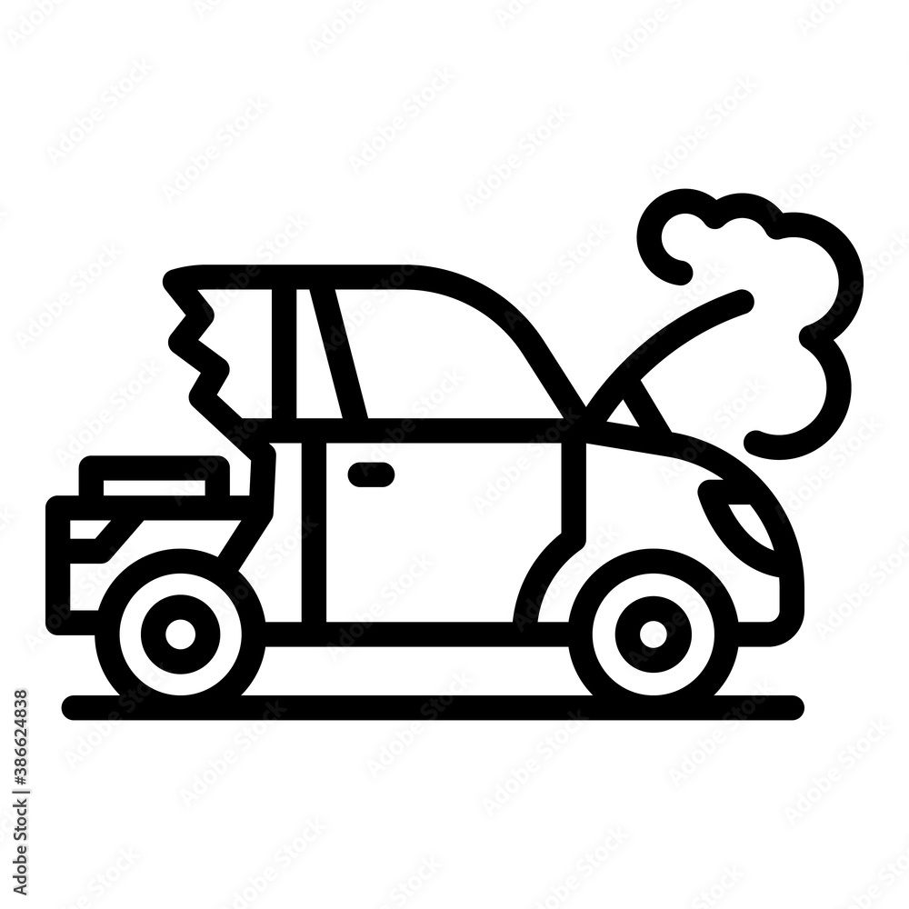 Aufkleber broken car icon. outline broken car vector icon for web design isolated on white background