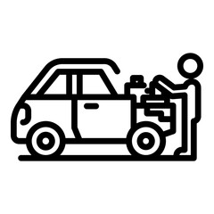 Car mechanic icon. Outline car mechanic vector icon for web design isolated on white background
