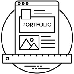 
Drawn illustration in a screen representing graphic design process 
