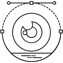 
Vector of an eyeball briefing visual effect icon  
