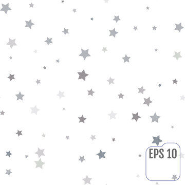 Seamless pattern with silver stars