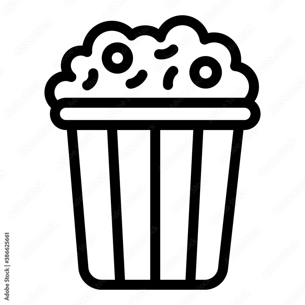 Poster popcorn pack icon. outline popcorn pack vector icon for web design isolated on white background