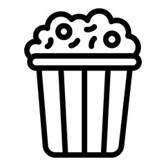 Popcorn pack icon. Outline popcorn pack vector icon for web design isolated on white background