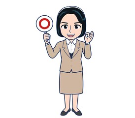 Bank clerk woman in a suit