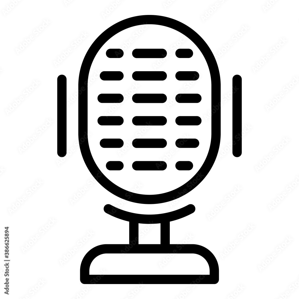 Poster audio record icon. outline audio record vector icon for web design isolated on white background