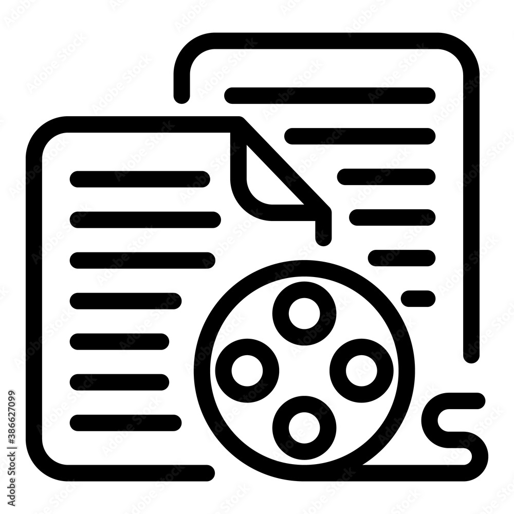 Poster reel scenario icon. outline reel scenario vector icon for web design isolated on white background