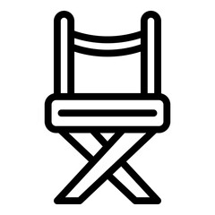 Director chair icon. Outline director chair vector icon for web design isolated on white background