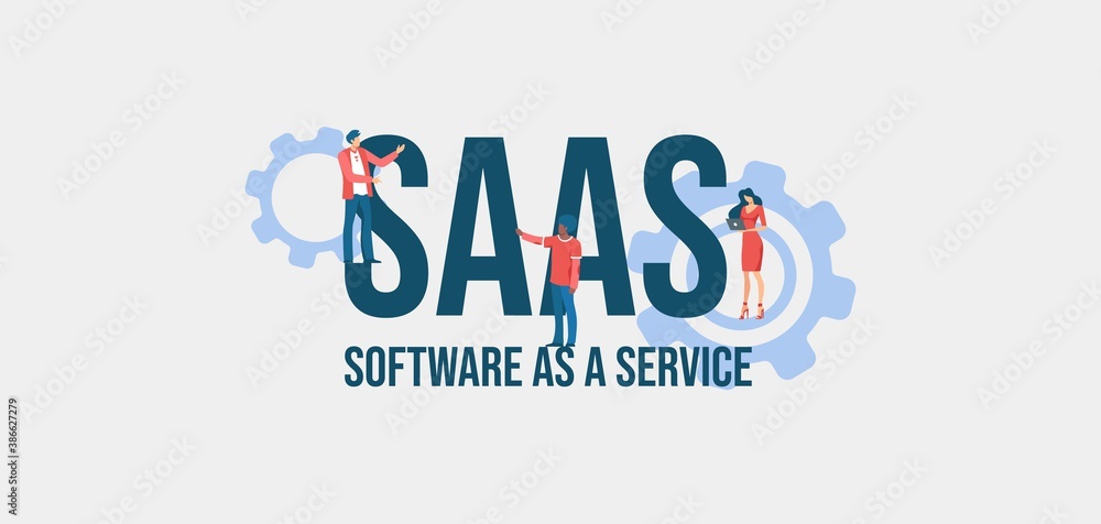 Aufkleber saas software as a service. informational online communication social media marketing technologies p