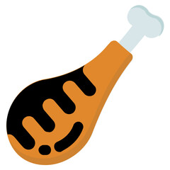 
Cooked leg of a bird is used here to make drumstick  icon 
