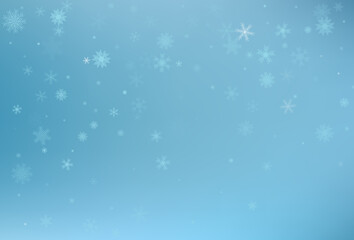 Naklejka na ściany i meble Winter christmas background. Snow sky