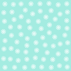 Seamless vector 10 eps snowflakes pattern. Chaotic snowflake elements blue background. For design, fabric, textile, web, wrapping.
