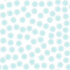 Seamless vector 10 eps snowflakes pattern. Chaotic snowflake elements blue background. For design, fabric, textile, web, wrapping.