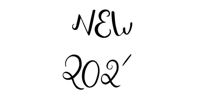 New year 2021 calligraphy.