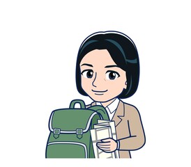 Bank clerk woman in a suit