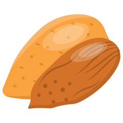 
A nut covered in shallow shell, almond . helpful in controlling cholesterol 
