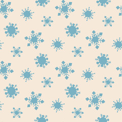 Seamless vector snowflakes pattern. Winter snowflake elements background. For design, fabric, textile, web, wrapping, cover etc. 10 eps design.