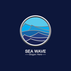 Sea Wave Logo Template Design Vector, Emblem, Design Concept, Creative Symbol, Icon