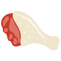 
Chicken leg piece in raw form ready to cook and fry characterizing raw drumstick 
