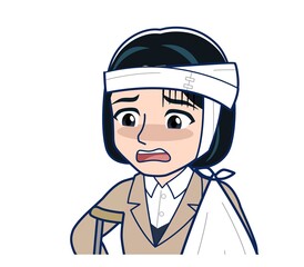 Bank clerk woman in a suit