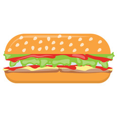 
Stuffing inside sesame breads making a sandwich like structure symbolizing burger 
