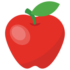 
Red and fresh fibre fruit with green leaf on top depicting apple 
