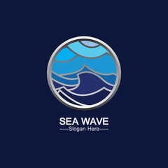 Sea Wave Logo Template Design Vector, Emblem, Design Concept, Creative Symbol, Icon