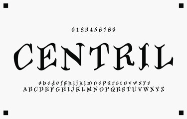 Alphabet letters font and number. Classic Lettering Monochrome Design. Typography fonts regular uppercase and lowercase. Vector illustration eps10