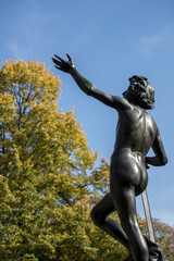 David and Goliath sculpture placed in Parc des Bastions in Geneva