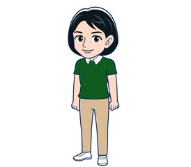 Beautiful woman in a green clothes