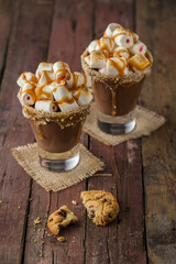 Hot chocolate and chocolate chip cookies