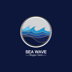 Sea Wave Logo Template Design Vector, Emblem, Design Concept, Creative Symbol, Icon