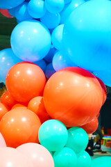 Balloons showing splendid colors. The balloons background.